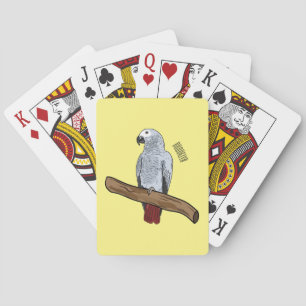Jeu De Cartes Illustration d'un perroquet gris en Afrique