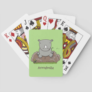 Jeu De Cartes Illustration d'un petit rhinocéros
