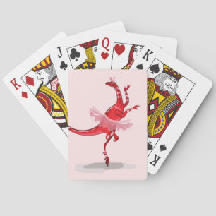 Jeu De Cartes Illustration D'Un Raptor Danseur Ballerina.