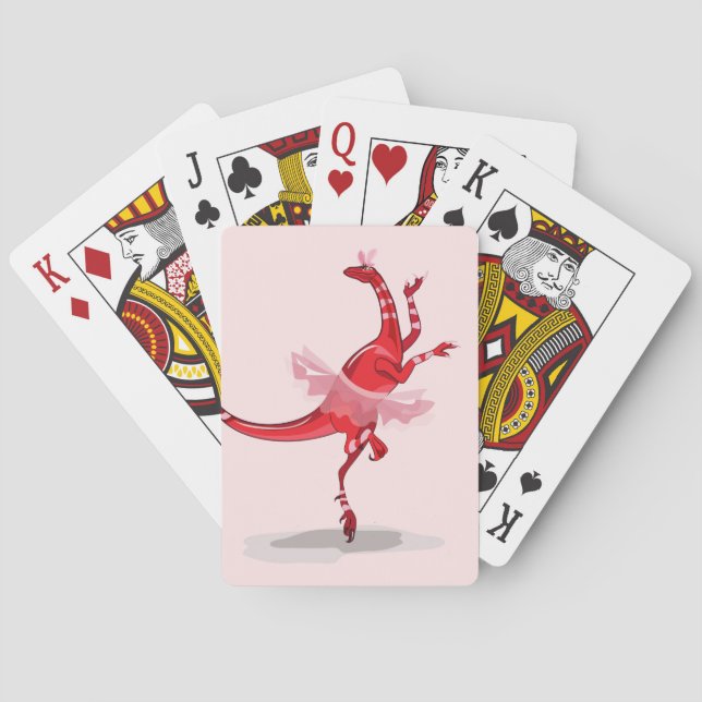 Jeu De Cartes Illustration D'Un Raptor Danseur Ballerina. (dos)