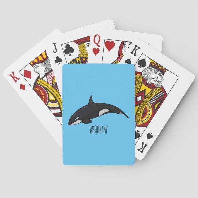 Jeu De Cartes Illustration d'une baleine tueuse (dos)