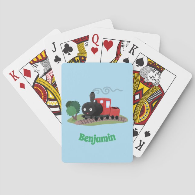 Jeu De Cartes Illustration d'une locomotive à vapeur mûre (dos)