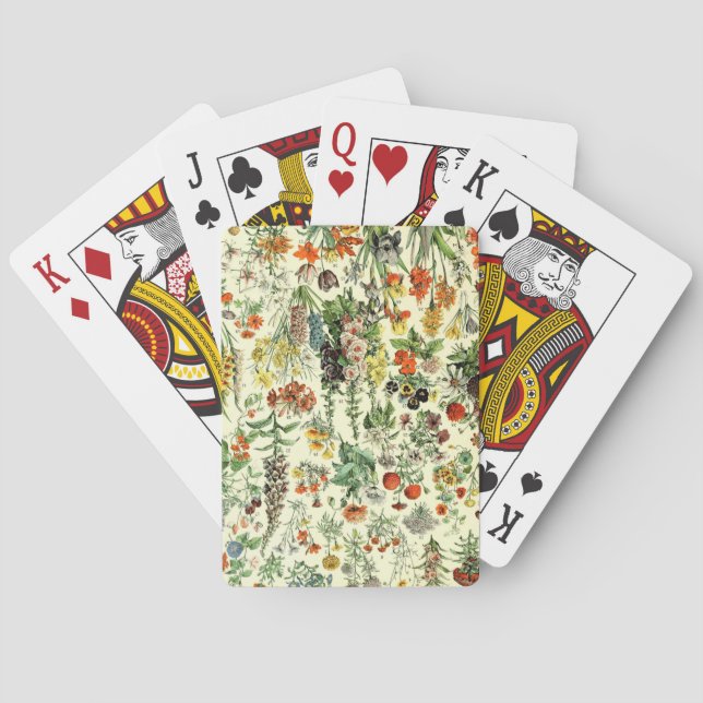 Jeu De Cartes Illustration Fleurs vintages (dos)