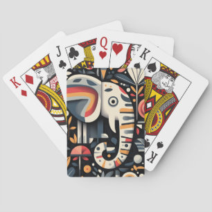 Jeu De Cartes Illustration géométrique des éléphants