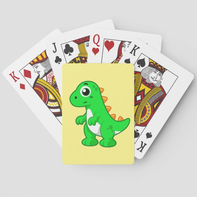 Jeu De Cartes Illustration Mignonne Du Tyrannosaurus Rex. (dos)