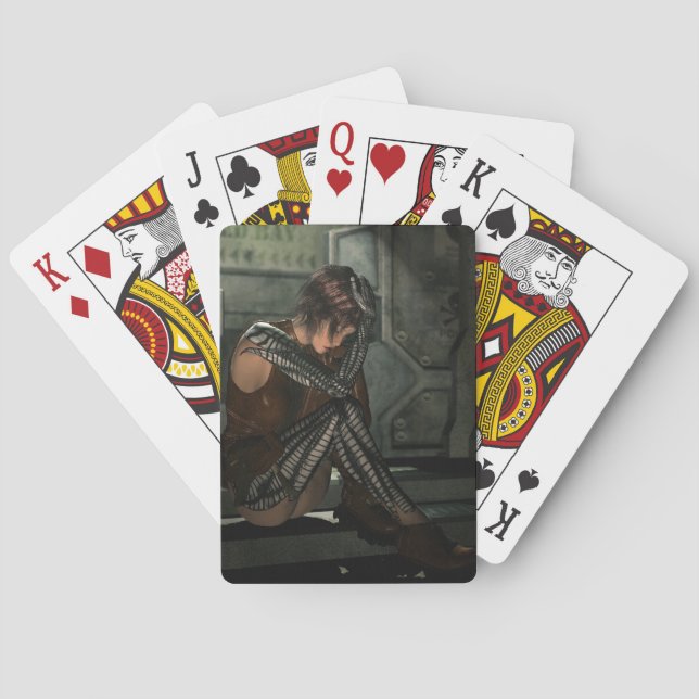 Jeu De Cartes Illustration numérique féminine de Cyborg (dos)