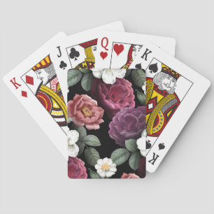 Jeu De Cartes Illustration ornementale Rose vintage