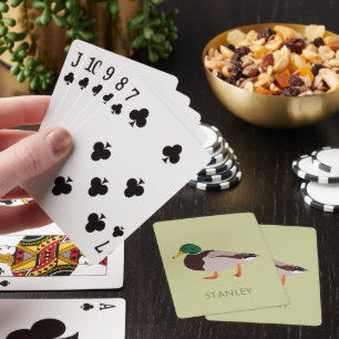 Jeu De Cartes Illustration réaliste de Mallard Duck Personnalisé