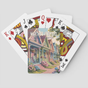 Jeu De Cartes Illustration Rétro de Martha's Vineyard Massachuse