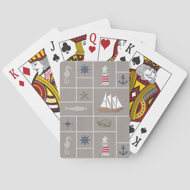 Jeu De Cartes Illustration thématique marine (dos)