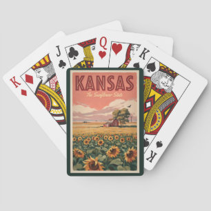 Jeu De Cartes Illustration Touristique Art Vintage Tournesols du