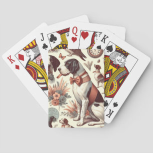 Jeu De Cartes Illustration vintage Braque Français Chien