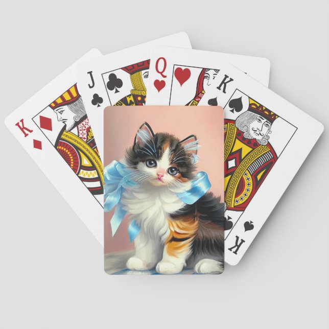 Jeu De Cartes Illustration vintage Calico Kitten (dos)