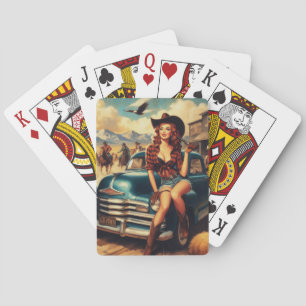 Jeu De Cartes Illustration vintage Country Girl