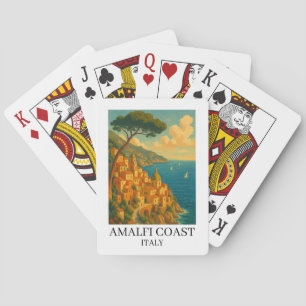Jeu De Cartes Illustration vintage de la côte amalfitaine Italie