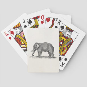 Jeu De Cartes Illustration vintage des années 1800 - Eléphants