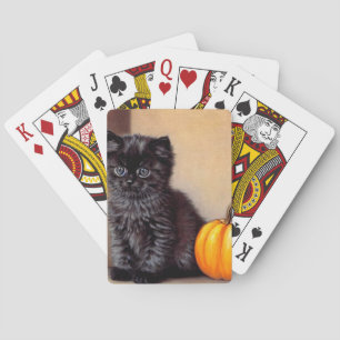 Jeu De Cartes Illustration vintage Halloween Black Kitten