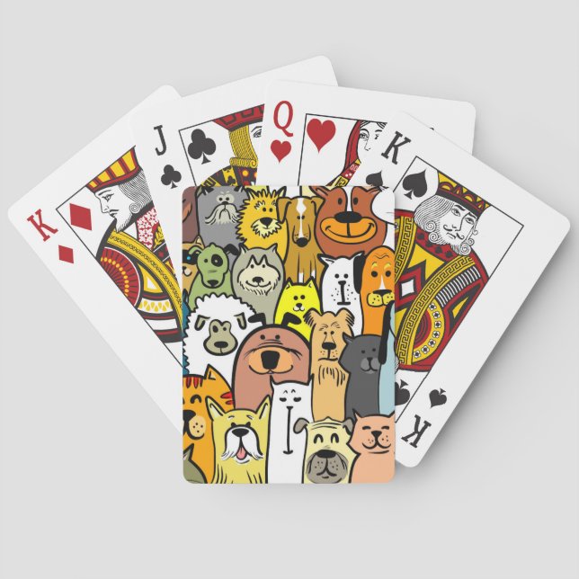 Jeu De Cartes Illustrations de chiens et chats Animés (dos)