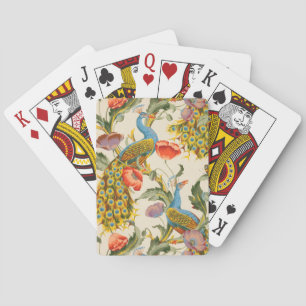 Jeu De Cartes Illustrations de Peacock et de poppies vintages