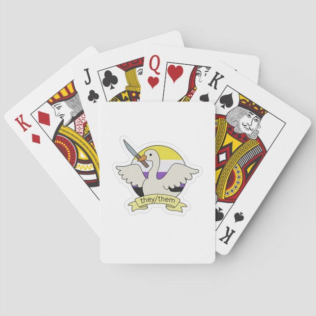 Jeu De Cartes Ils Goose Non binaire LGBT Pride Mois (dos)