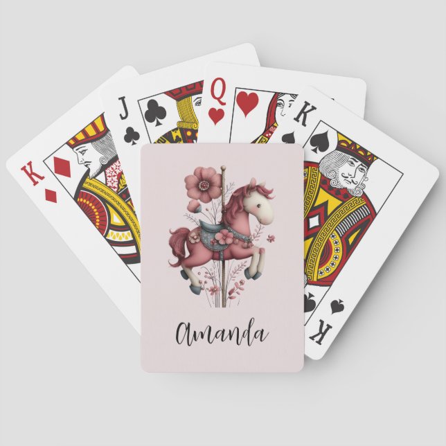 Jeu De Cartes Image de cheval de carrousel fantaisiste (dos)