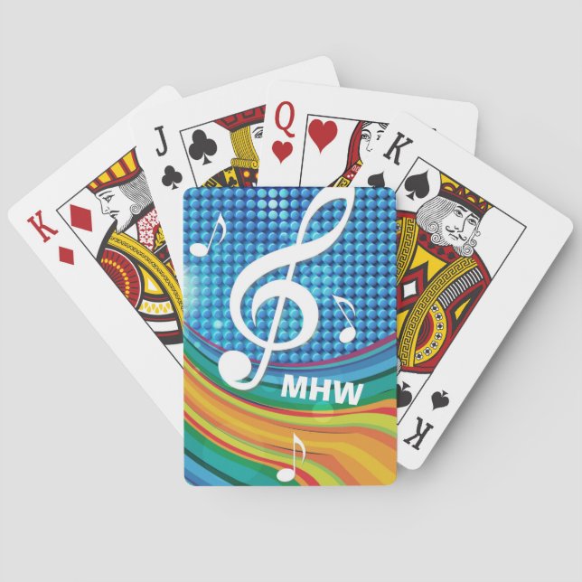 Jeu De Cartes Image de musique monogramme personnalisé lecture d (dos)