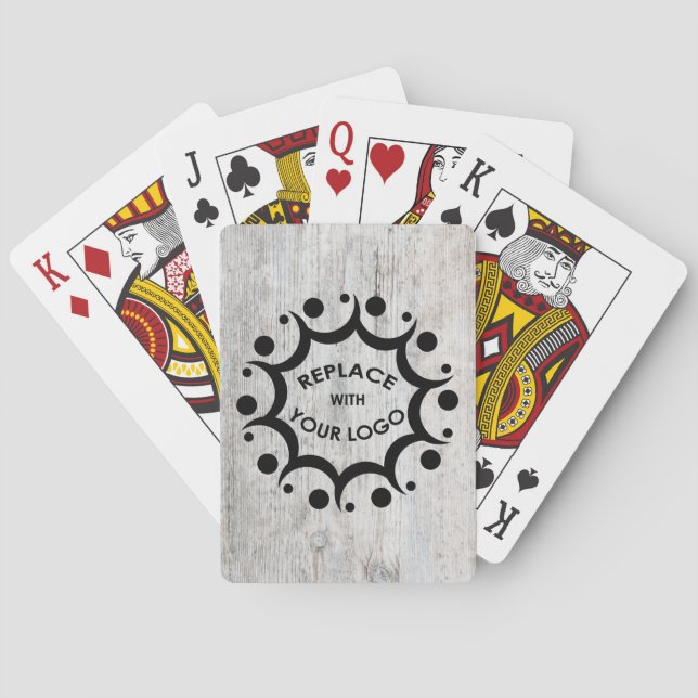 Jeu De Cartes Image en bois avec logo de votre entreprise (dos)