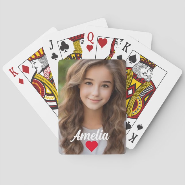 Jeu De Cartes Image personnalisée script moderne Nom amour (dos)
