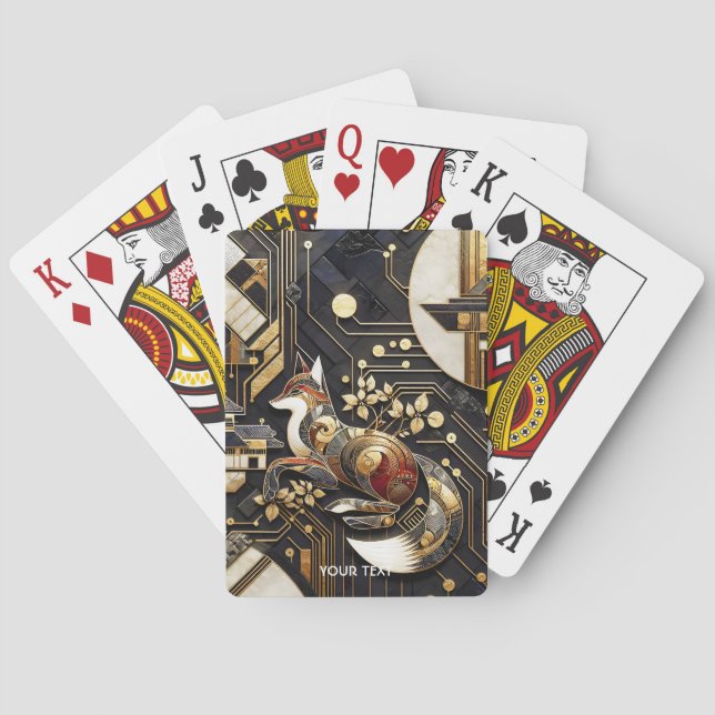 Jeu De Cartes Imaginaire Abstrait Fox Art (dos)