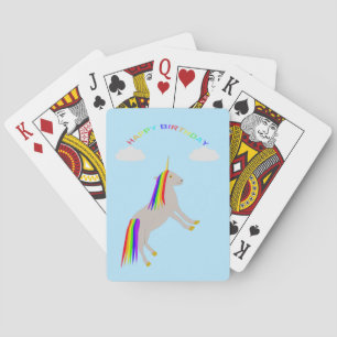 Jeu De Cartes Imaginaire Anniversaire Unicorne arc-en-ciel et nu