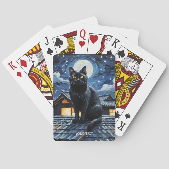 Jeu De Cartes Imaginaire Belle étoile de nuit Chat (dos)