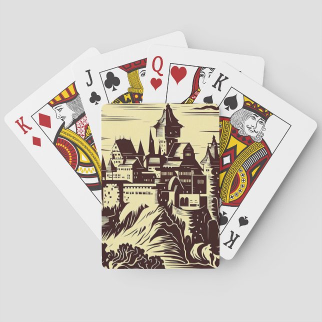 Jeu De Cartes Imaginaire Château médiéval - Style boisé japonais (dos)