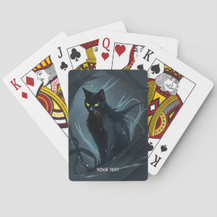 Jeu De Cartes Imaginaire Cute Chat Nuit Noire