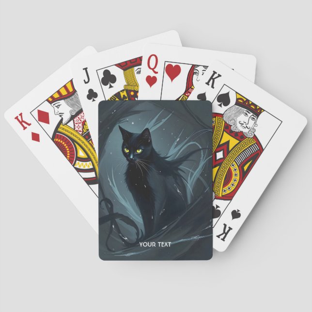 Jeu De Cartes Imaginaire Cute Chat Nuit Noire (dos)