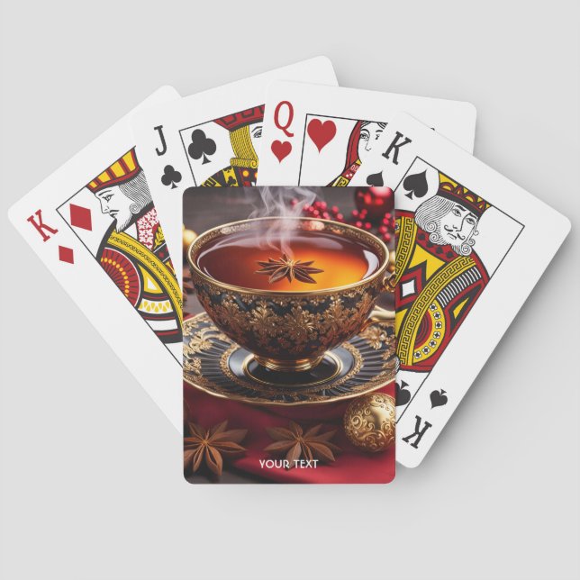 Jeu De Cartes Imaginaire Cute Vivid Tasse Thé Noël (dos)