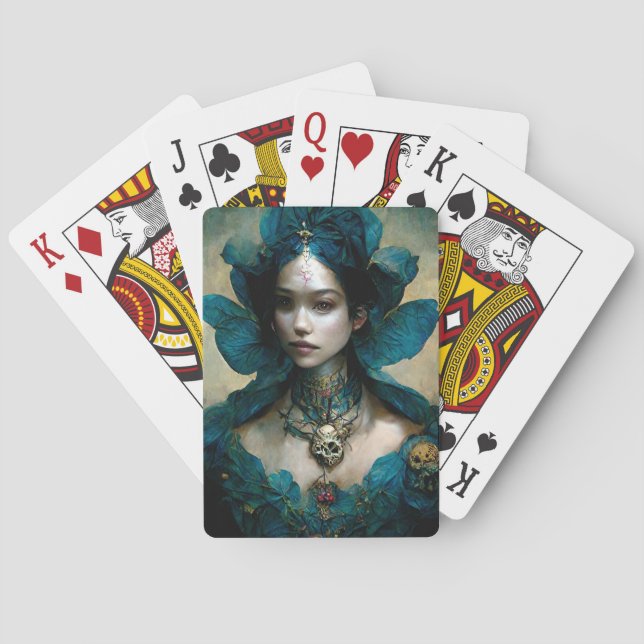 Jeu De Cartes Imaginaire Fée Bleu Art Jouer Cartes (dos)