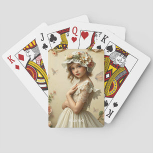 Jeu De Cartes Imaginaire Fleurs Victoriennes mignonnes 