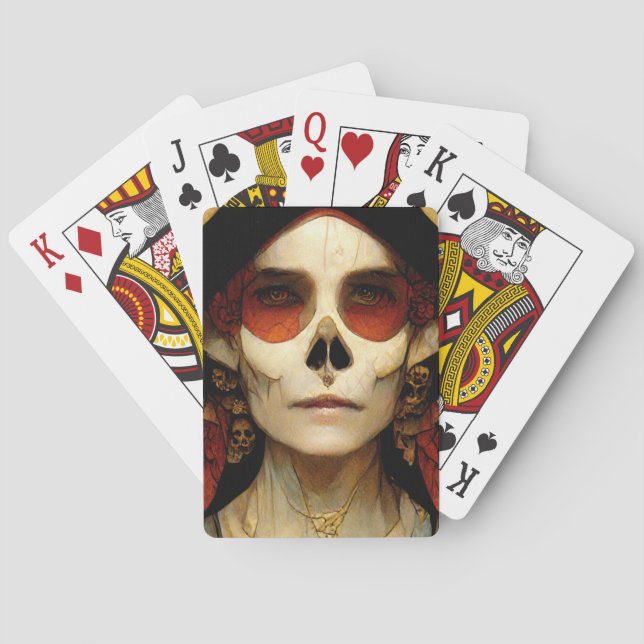 Jeu De Cartes Imaginaire foncé Gothique Crâne femme 2 (dos)