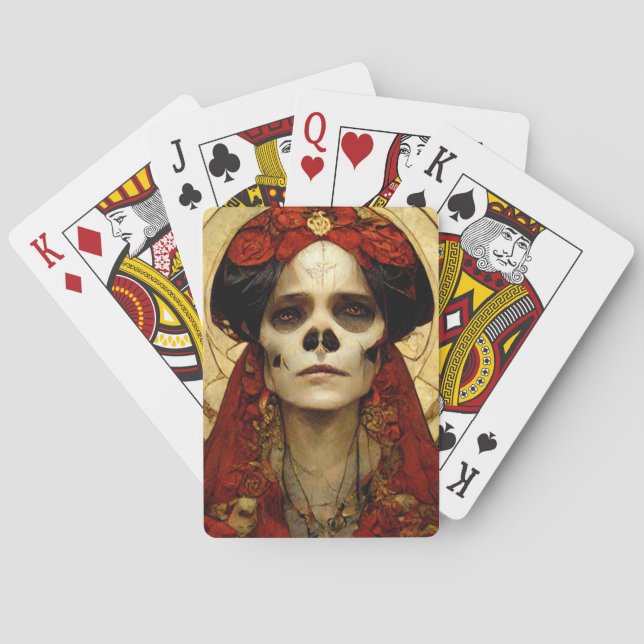 Jeu De Cartes Imaginaire foncé Gothique Crâne femme 3 (dos)