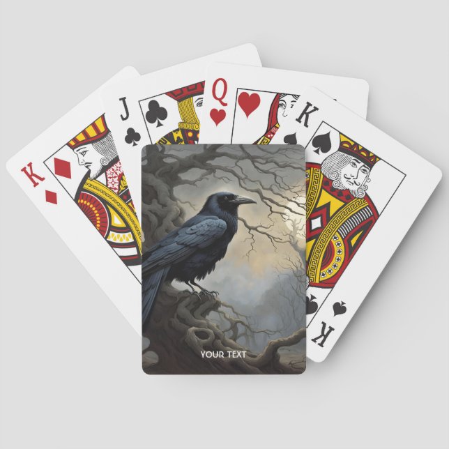 Jeu De Cartes Imaginaire joli Crow Arbre foncé (dos)
