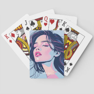 Jeu De Cartes Imaginaire jolie fille rose bleue rose