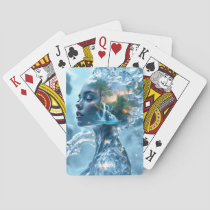 Jeu De Cartes Imaginaire jolie forêt de filles de glace