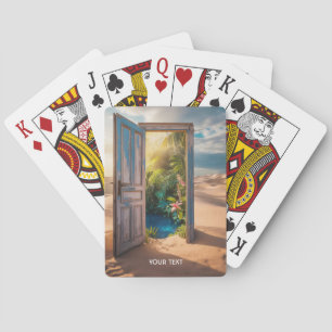 Jeu De Cartes Imaginaire jolie porte en bois Désert