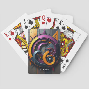 Jeu De Cartes Imaginaire mignon Abstrait orange violet