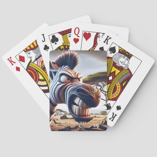 Jeu De Cartes Imaginaire mignon Angry Zebra Desert (dos)