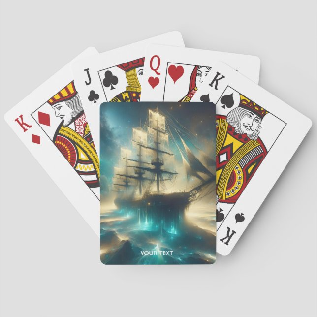 Jeu De Cartes Imaginaire mignon navire de la mer fantôme (dos)