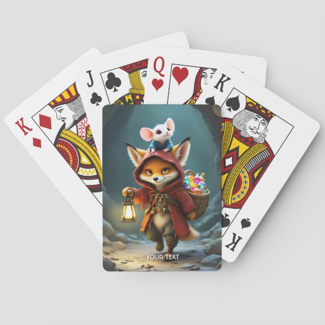 Jeu De Cartes Imaginaire mignonne bébé Fox souris (dos)