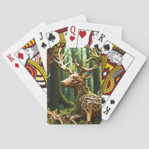 Jeu De Cartes Imaginaire Mignonne cerf en bois sculpté