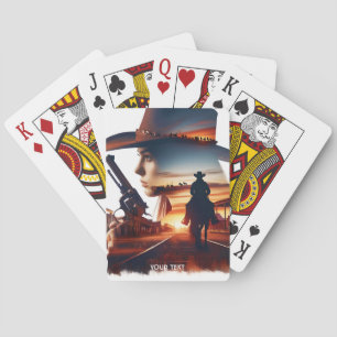 Jeu De Cartes Imaginaire mignonne Cowgirl Cowboy Ville