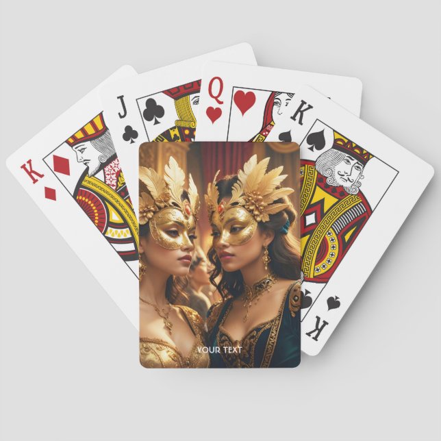 Jeu De Cartes Imaginaire mignonne deux femmes Masque (dos)